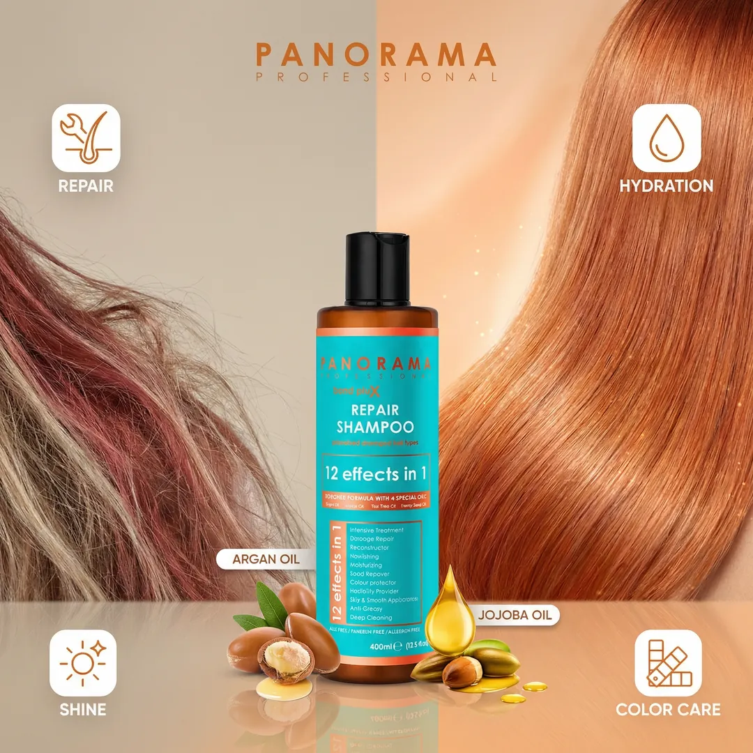 Beauty ad for Panorama color-care shampoo